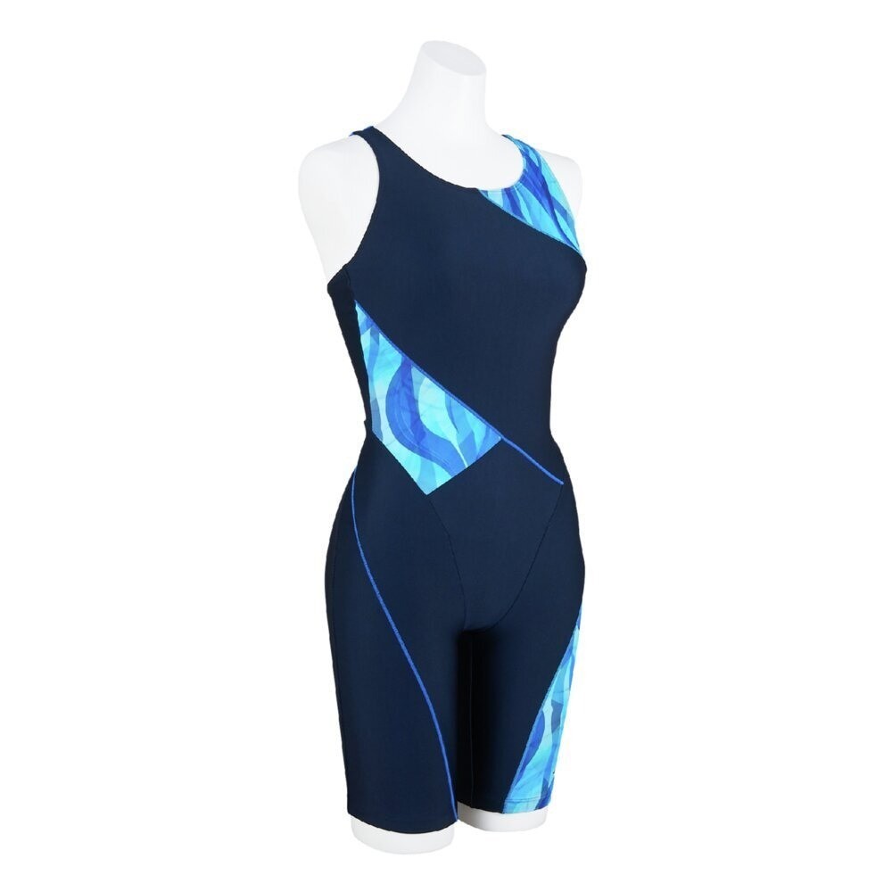 Mizuno Women’s Swim Fitness All-in-One Swimsuit Back Strap Color Cocktail NV/BL