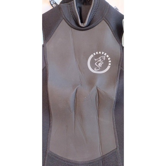 Seavenger Womens Full Body Wetsuit Size 3 Blue Black Neoprene Diving Snorkeling