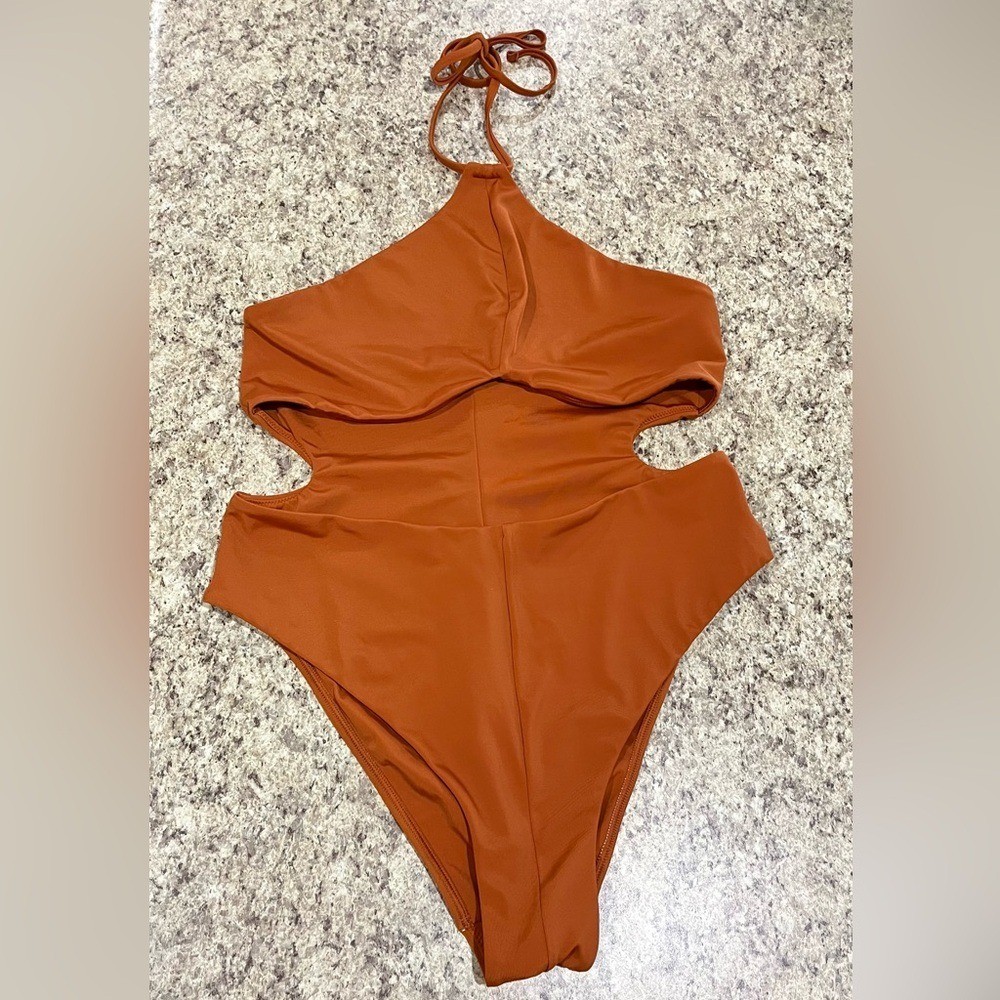 Parade Cut Out One Piece Swimsuit in Golden Hour Size Large