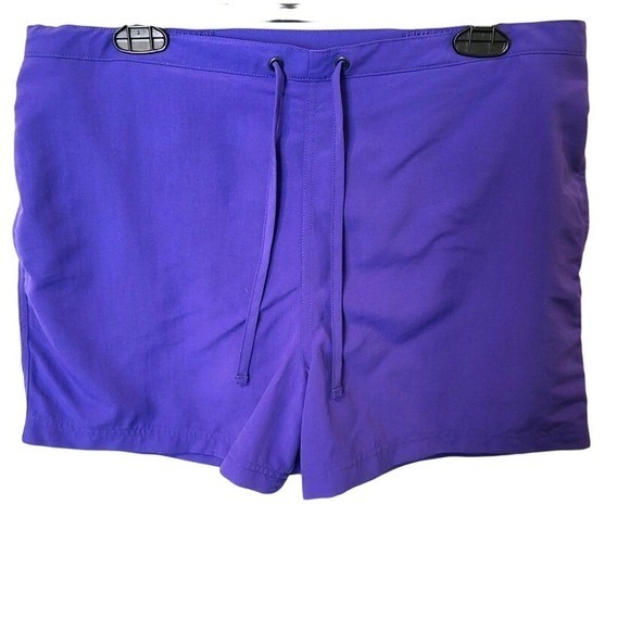 LL Bean Purple Supplex Nylon Board Shorts Womens Medium Mesh Lined Drawstring