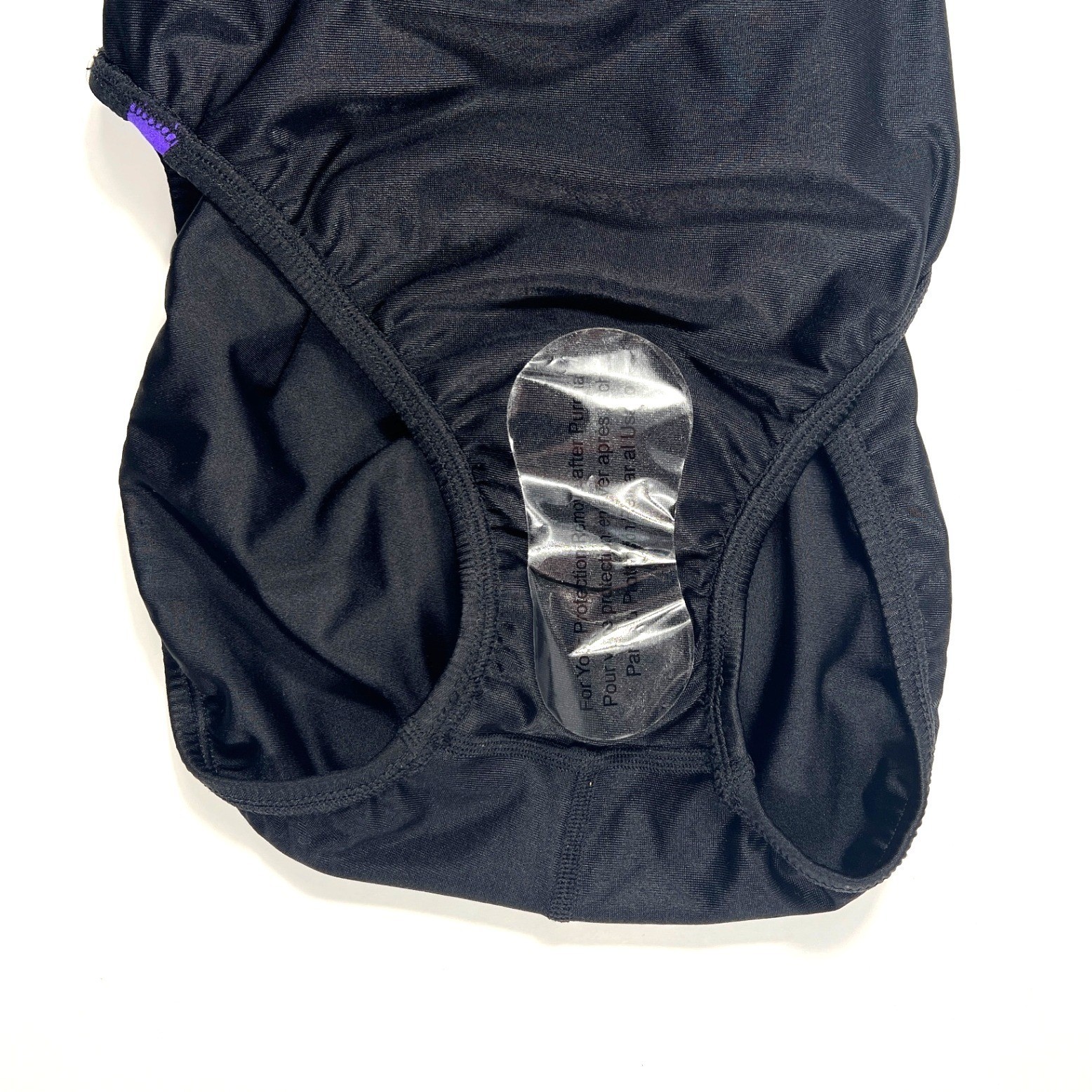 NWT Speedo Race II Powerflex Size 40/14 One Piece Swimsuit Black Purple Traning
