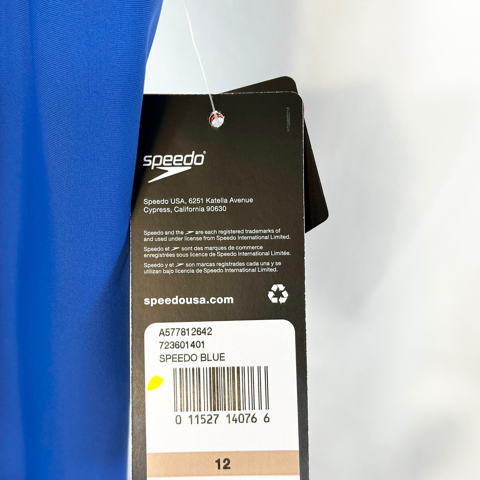 Speedo Endurance+ Size 12 Swimsuit Blue One Piece UPF 50+ Modest Cut NWT 888