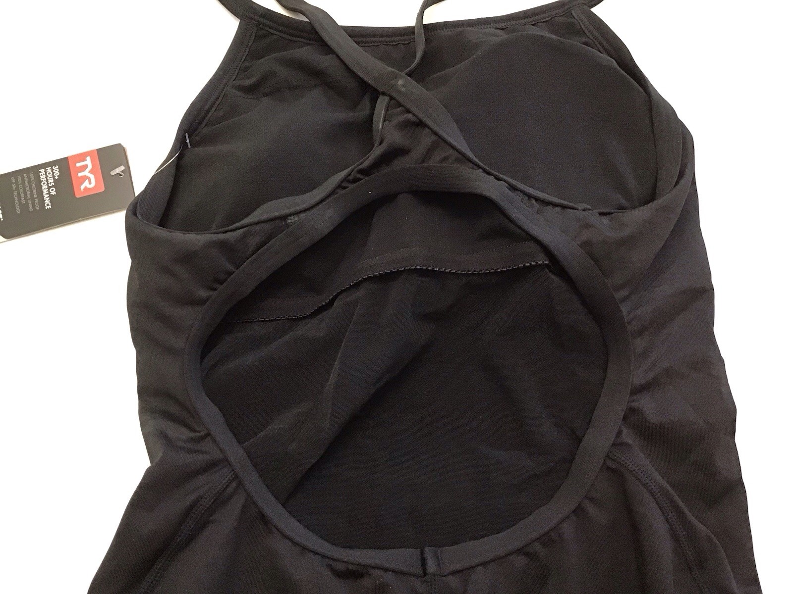 New TYR Women’s Size 12 Solid Diamond Controlfit Swimsuit Black Durafast (G4-2)