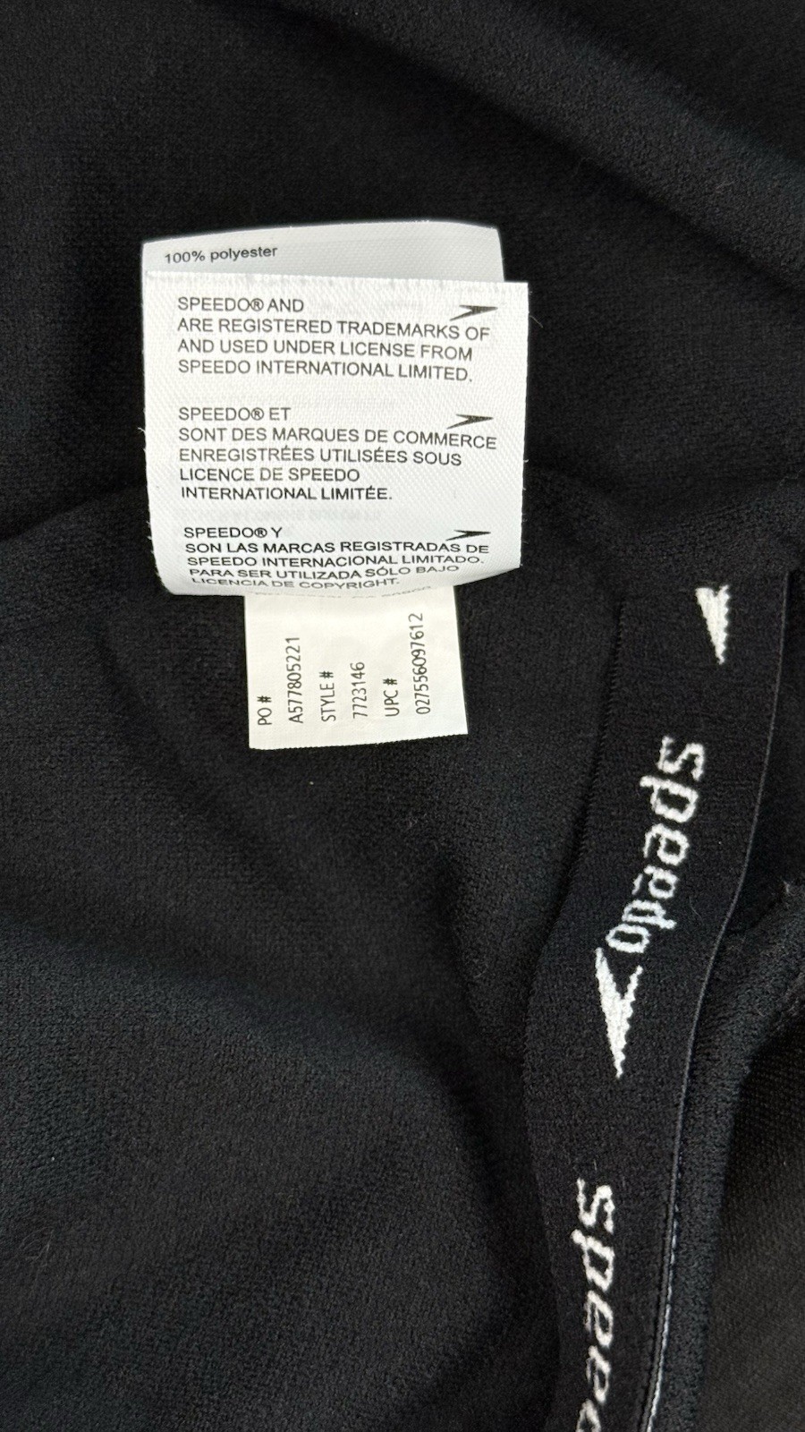Speedo Women’s One Piece Swimsuit Swimming 100% Polyester Black Size 16