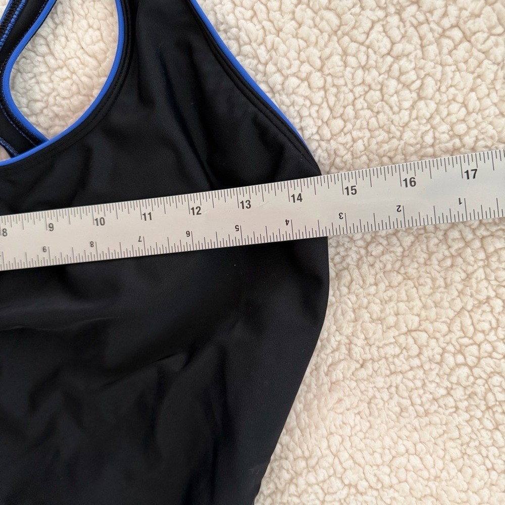 Speedo Black Racerback One Piece Swimsuit Size 14 Athletic Fit