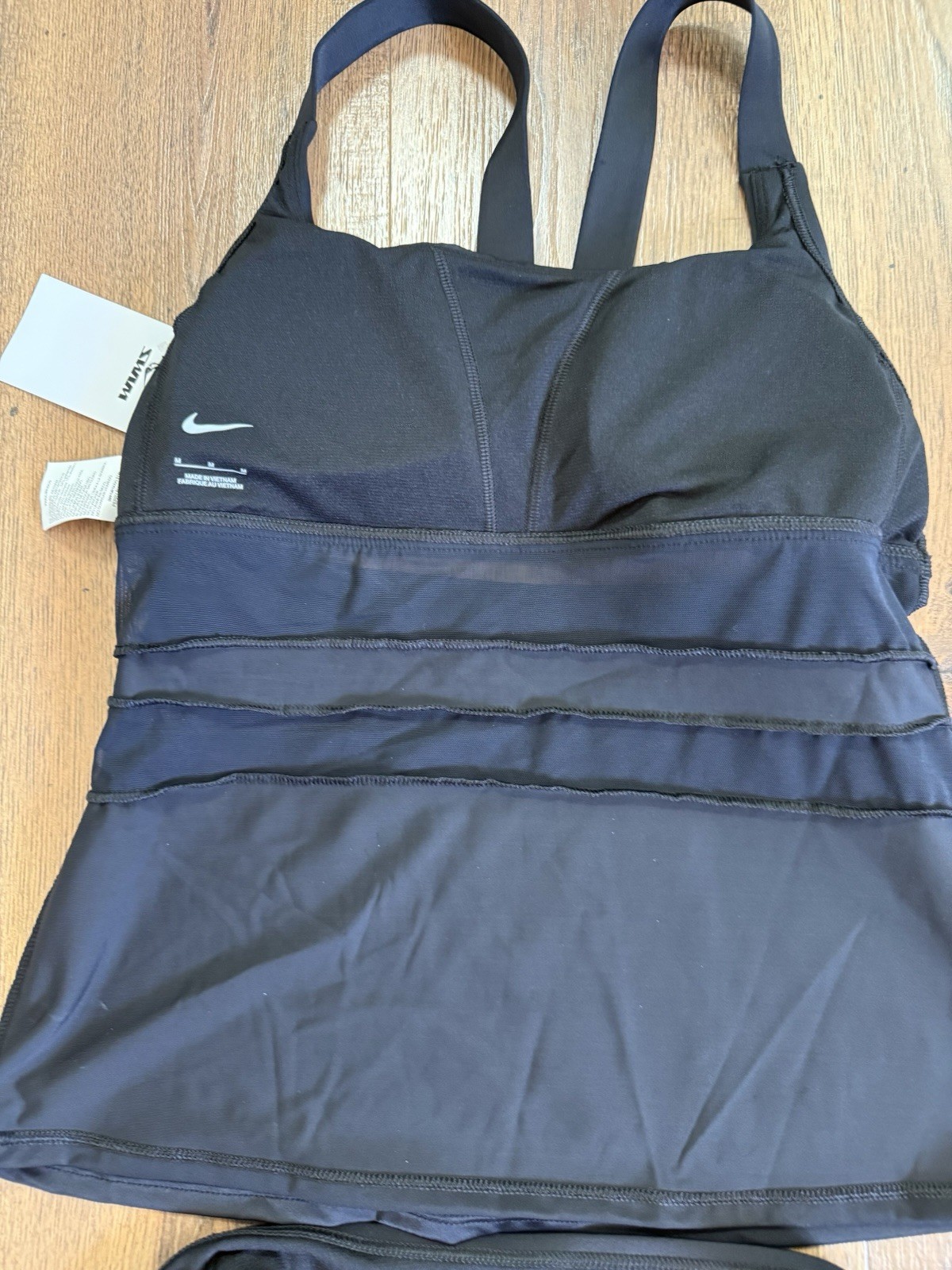 Nike Women’s Black Tankini Competitive Swimwear 2 Piece Set Size M Swimming