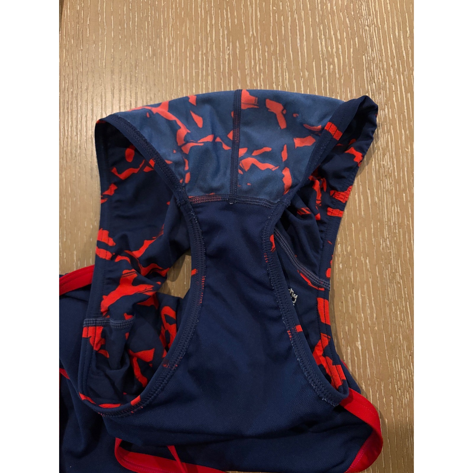 Speedo Endurance+ Girls One Piece Swimsuit Size 6/32 Navy Red Competition