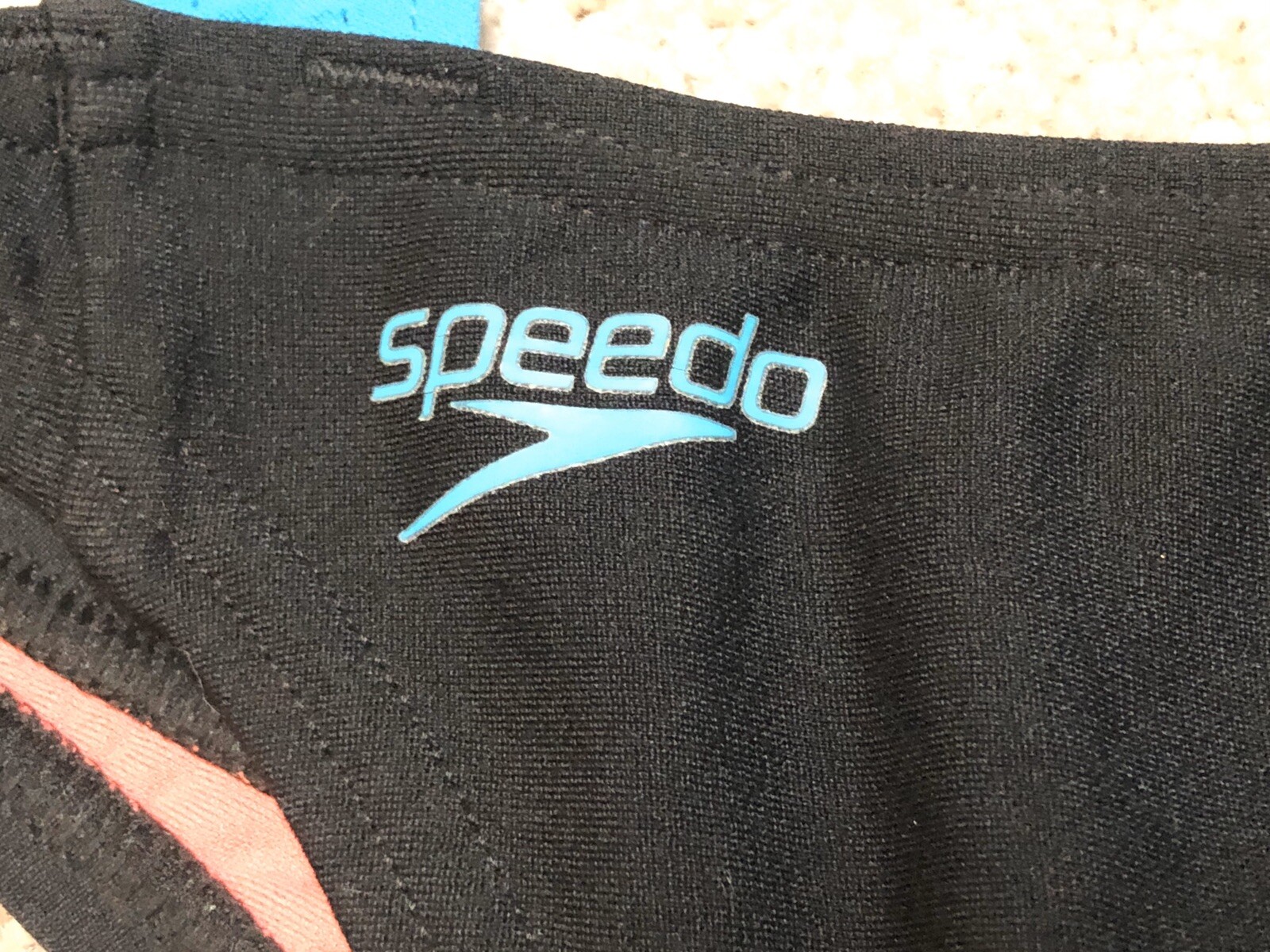 SPEEDO Womens Turnz Hero Back One piece Monokini Swim Black Teal worn 5X EUC 28