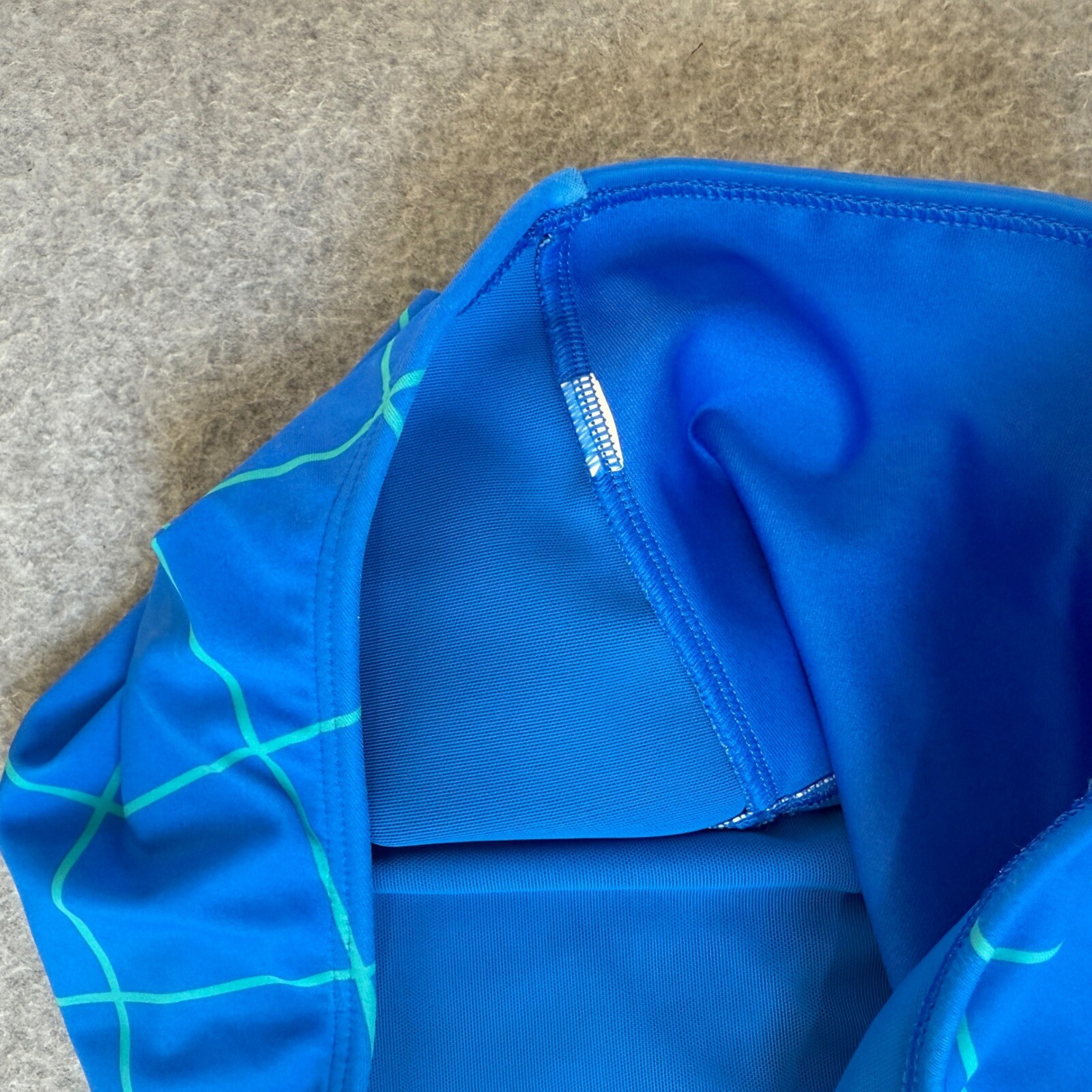 Spanx Swim Skirted Bikini Bottom High Waist Tummy Control Blue Womens Size 12