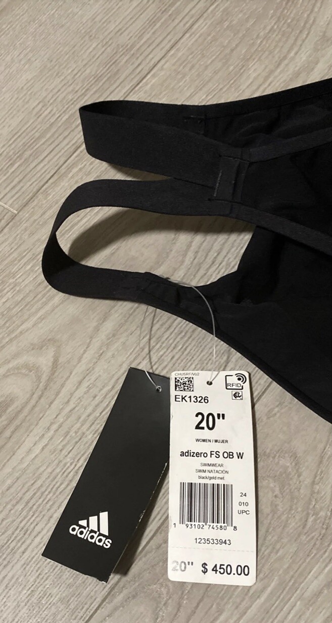 Adidas Adizero 22″ Freestyle Competition Tech Swim Body Suit Black Gold $450 Y40