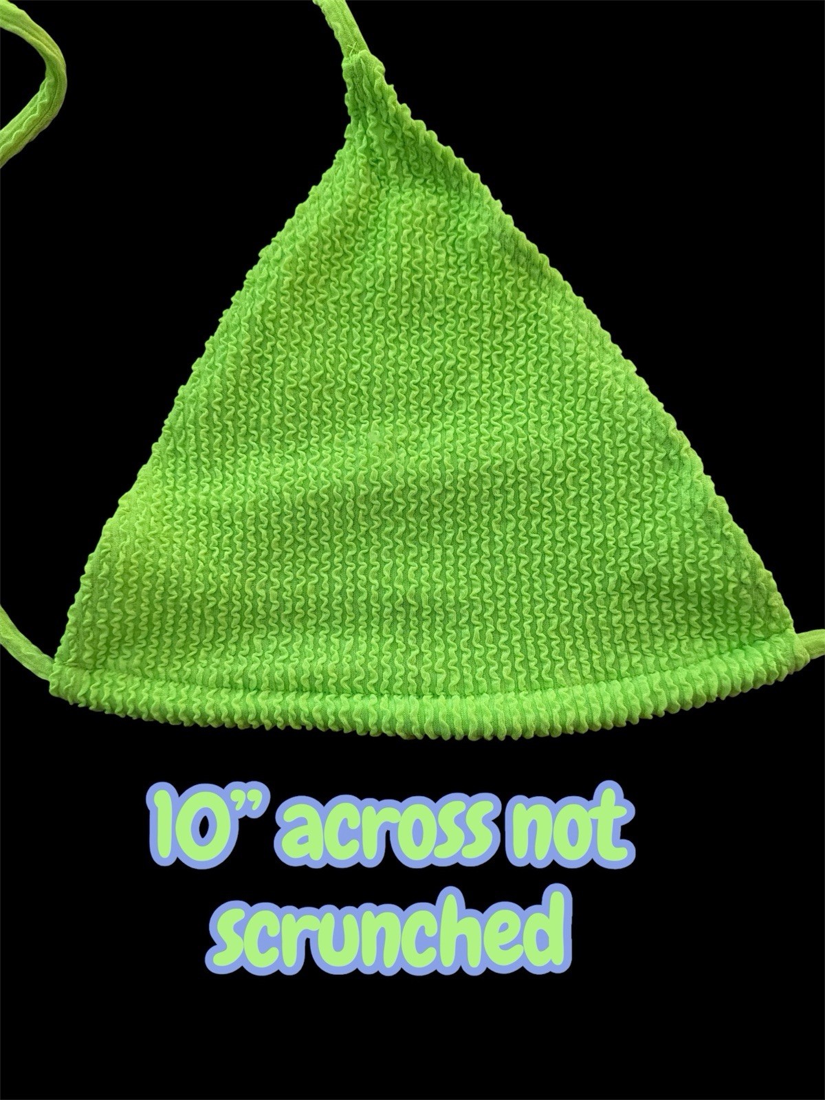 Neon Lime Green 3PC Bikini Set Ribbed Triangle Top Wrap Skirt Swimwear PLUS SIZE