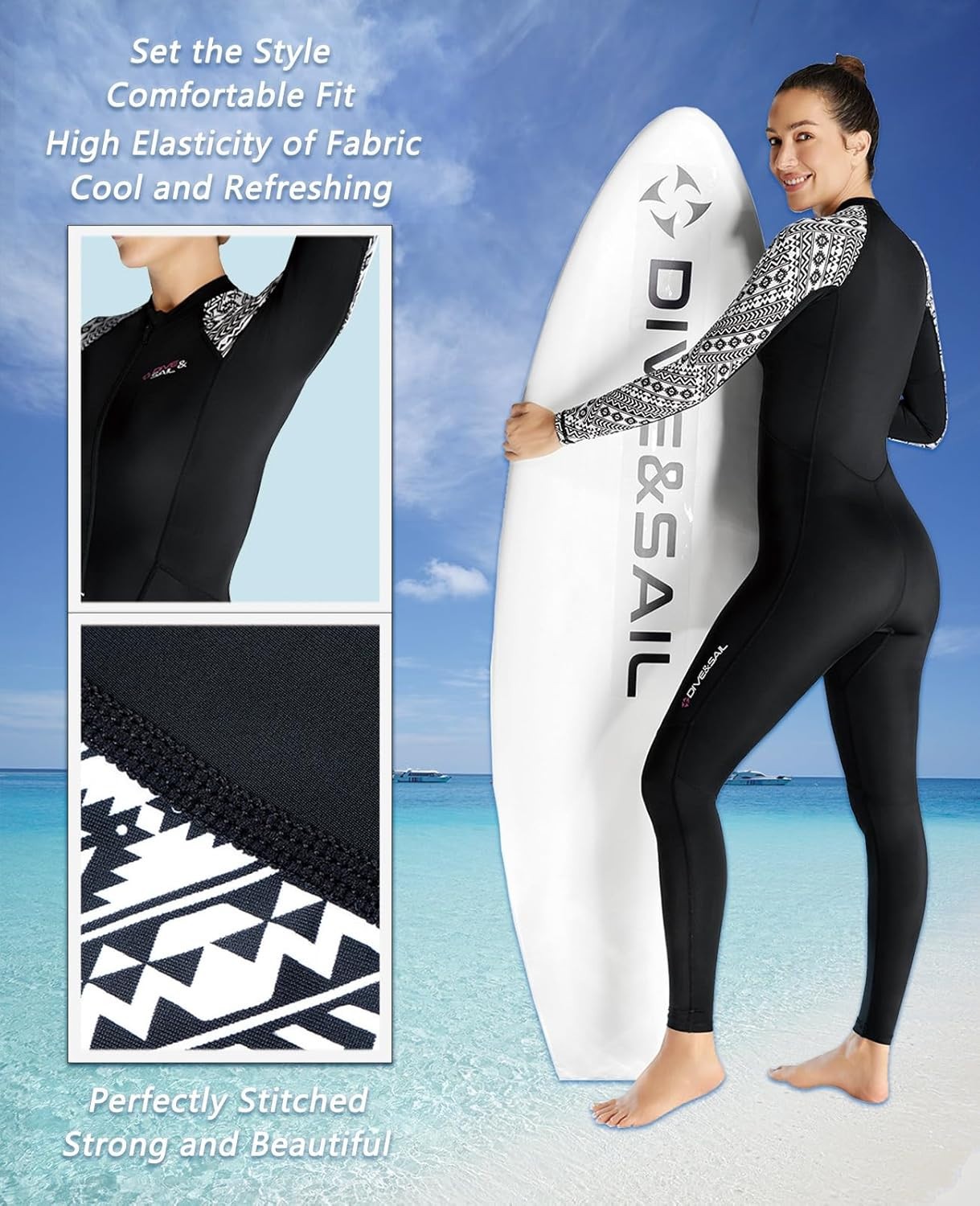 Dive Skins Swimsuit Full Body Rash Guard for Men Women Long Sleeve UV Wetsuits