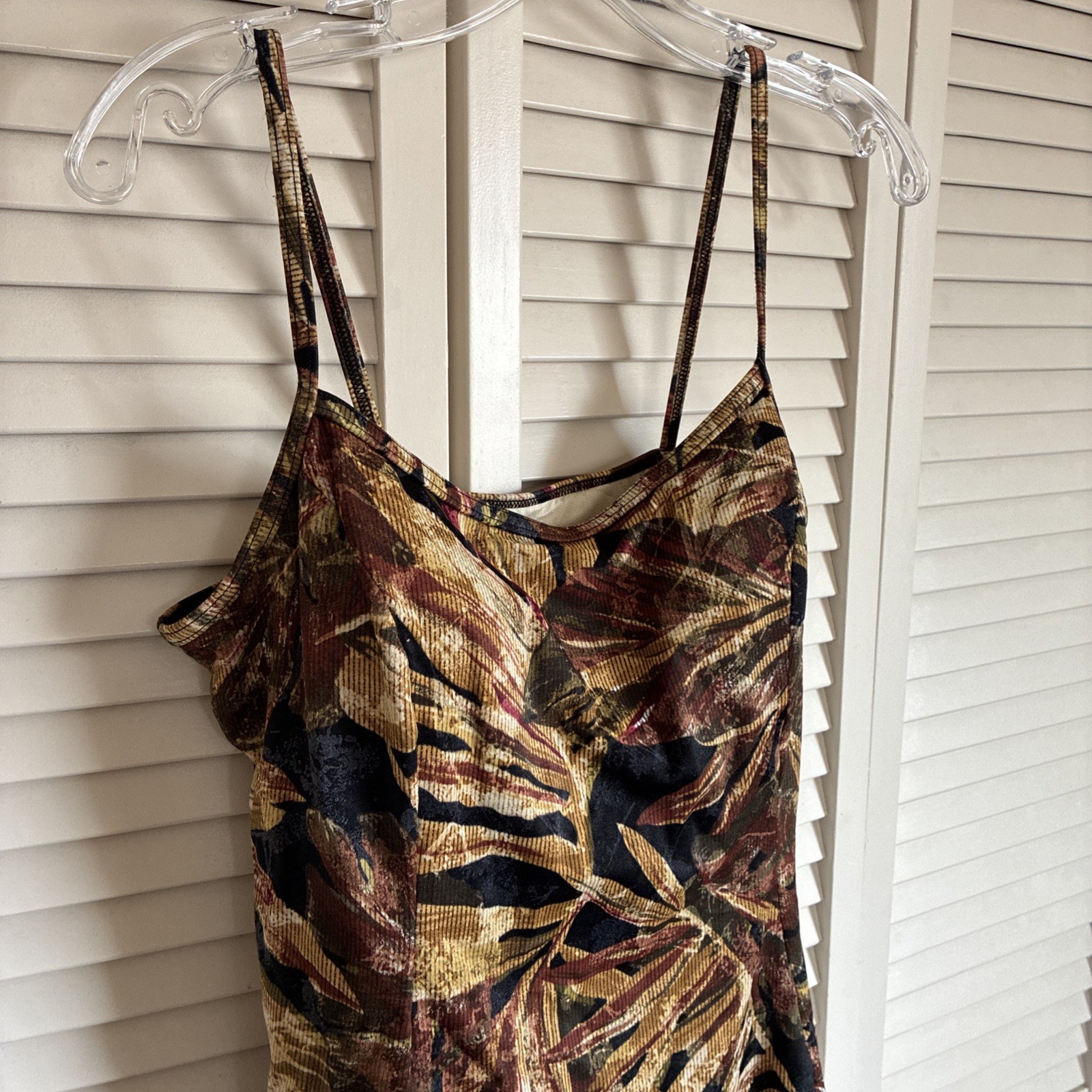 SUIT YOURSELF-Gold EARTH TONES BATHING Swimsuit 1-Piece Sz 14 Made In Canada