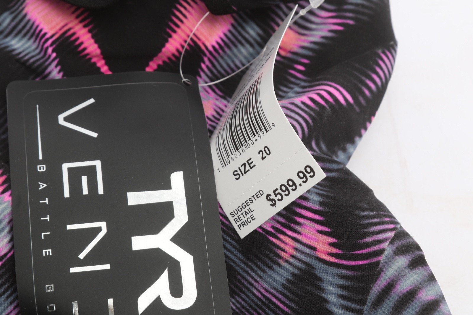 TYR Venzo Genesis Open Back Tech Swim Suit Color Steel Pink Size 20 VZNOB6A