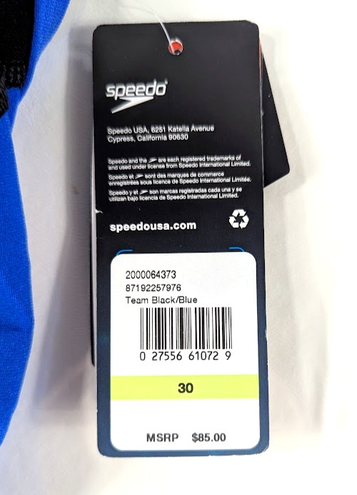 *NEW* Speedo Women’s Edge Splice One-Piece Swimsuit Black/Blue – 30