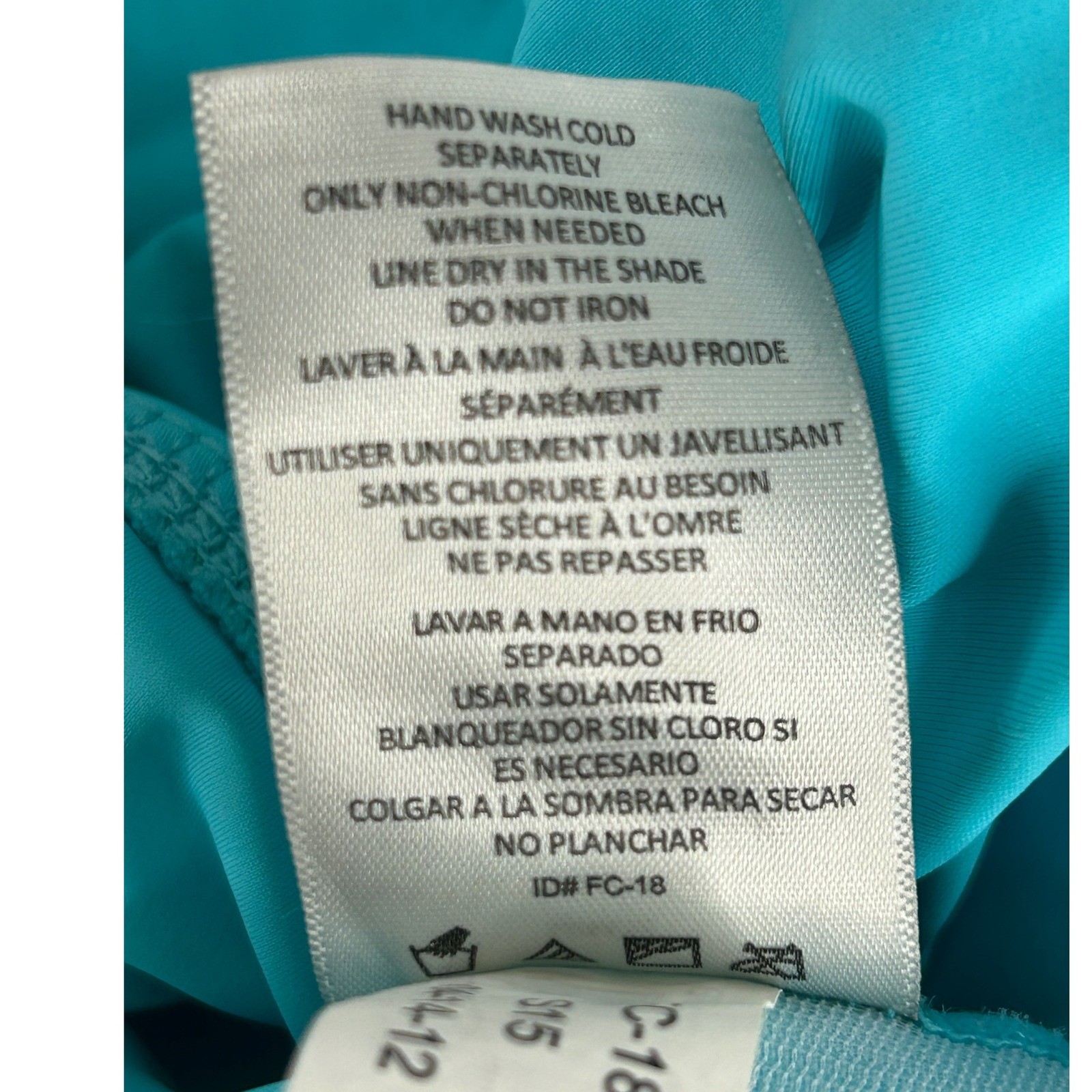 Free Country Tankini Swim Top Adjustable Drawstring Turquoise Blue M