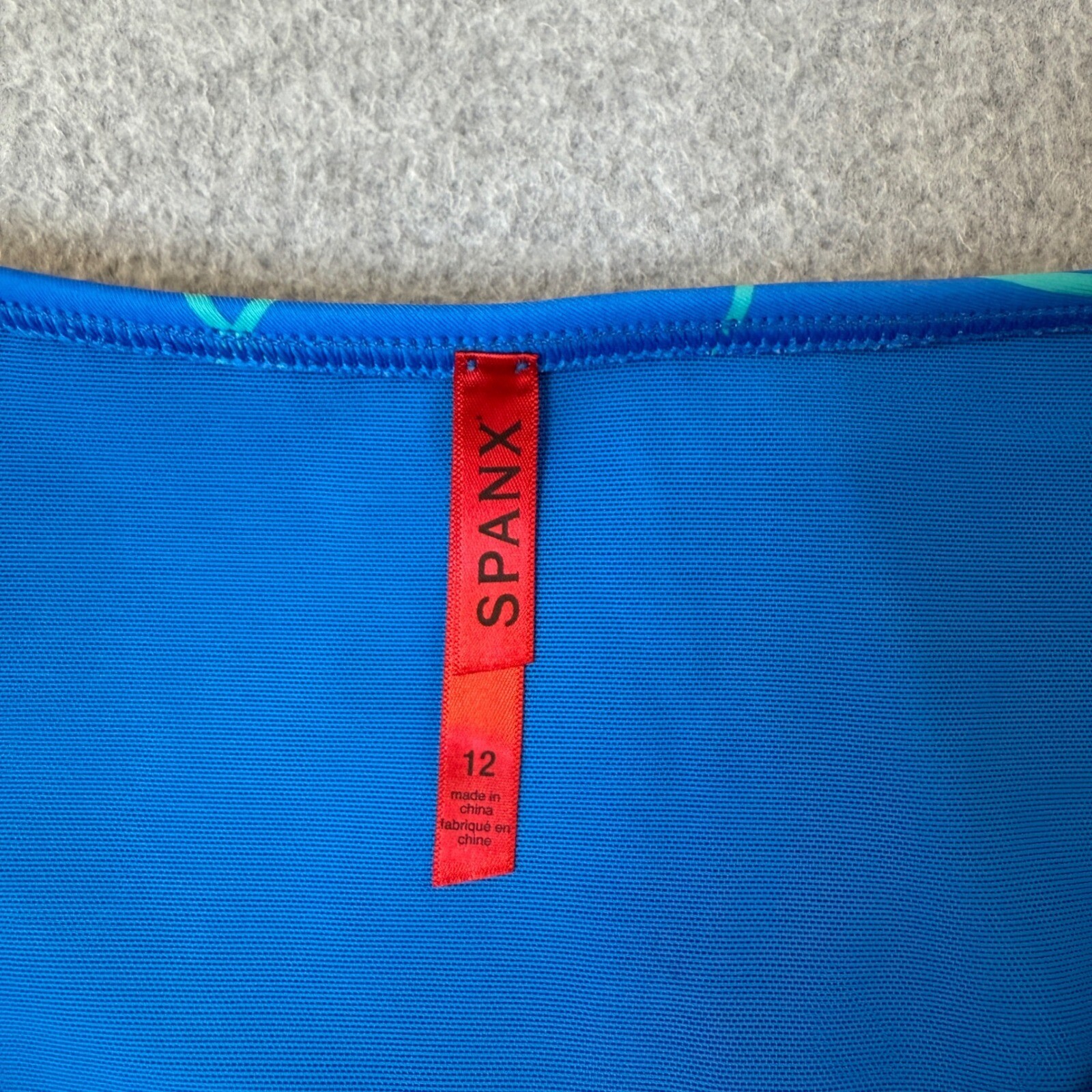 Spanx Swim Skirted Bikini Bottom High Waist Tummy Control Blue Womens Size 12