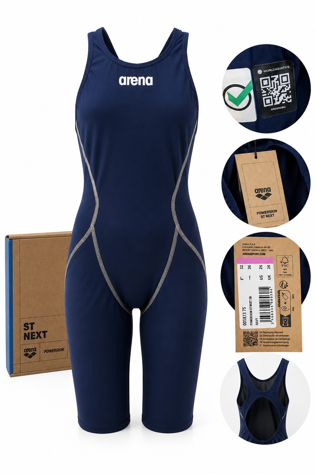 Arena Powerskin ST Next Navy Kneeskin Tech Suit Women’s US 26 FINA Approved NWT