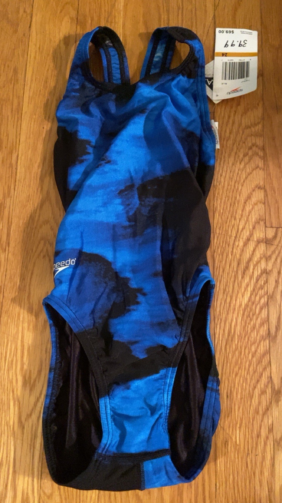 Size 24 Speedo Blue & Black Thick Strap One Piece Competition Suit