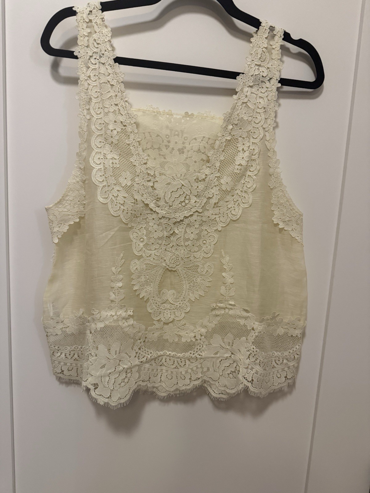 EEUC ZIMMERMANN Natura Lace Patch Tank in Lemon SZ 1 $750