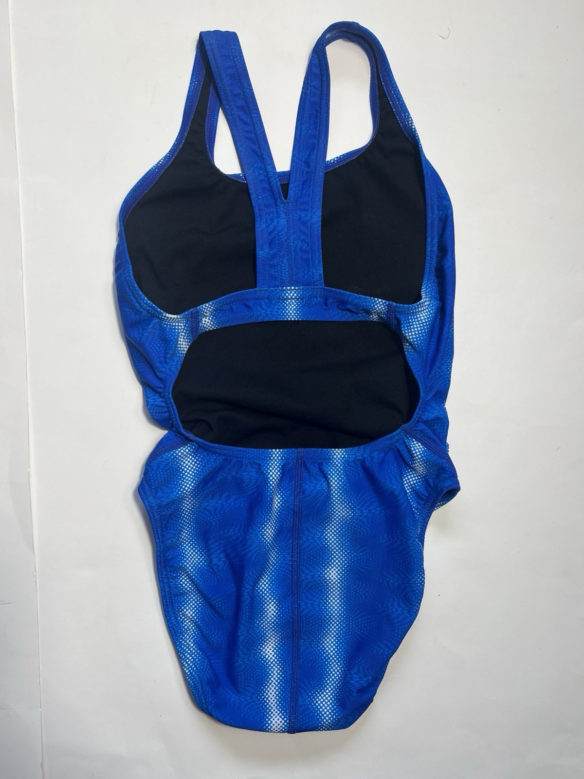Speedo Pro LT Women’s Size S (30) Blue White Racerback Swimsuit EUC