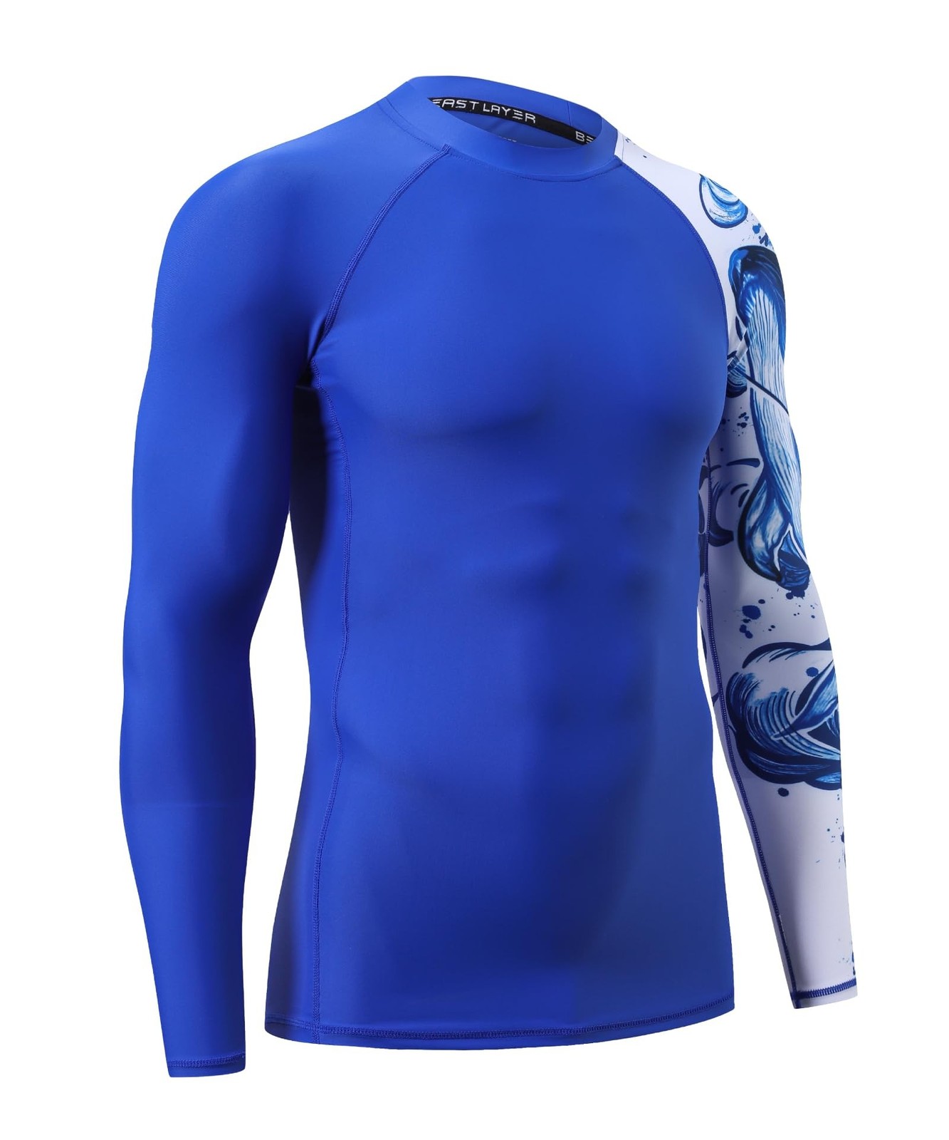 HUGE SPORTS Men’s Swim Shirts Long Sleeve UPF 50+ Rash Guard Sun Shirts UV Su…