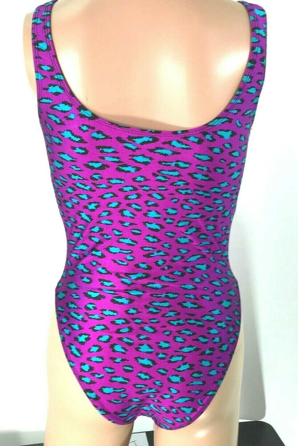 Womens Soft Touch Round Neck Cheetah Print Pink Swimming Size S Small