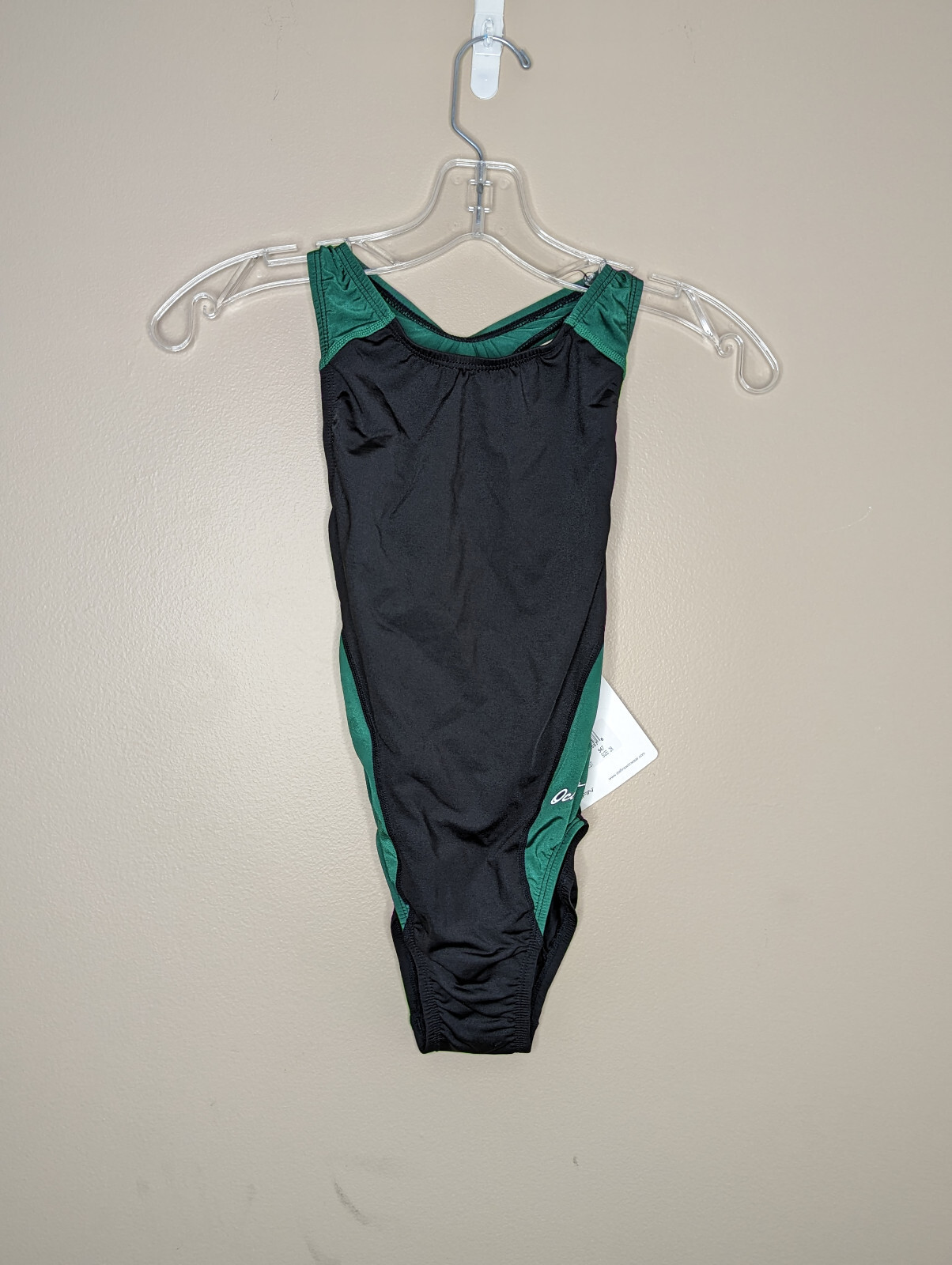 Dolfin Womens Basic Panel Performance Back Suit – Black/Forest Green – Size 28