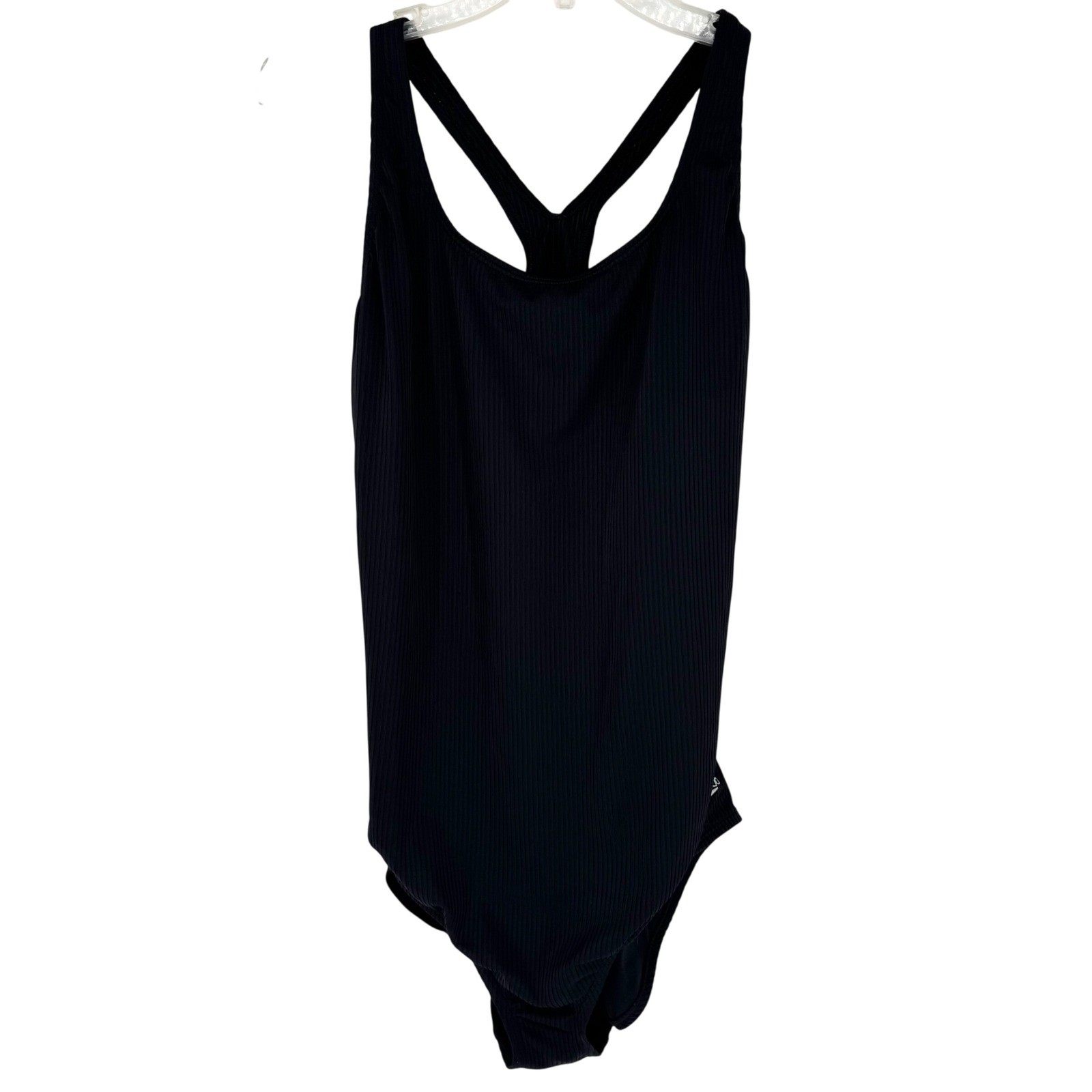 Speedo Ultraback One Piece Ribbed Swimsuit Black Plus Sz XXL Swim Sporty Modest