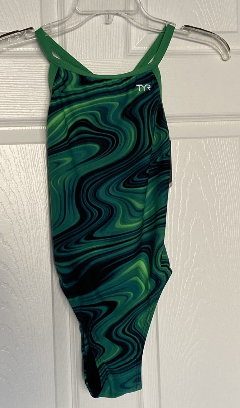 TYR Women’s Durafast Elite Diamondfit Swimsuit Green Vitality 30 Small