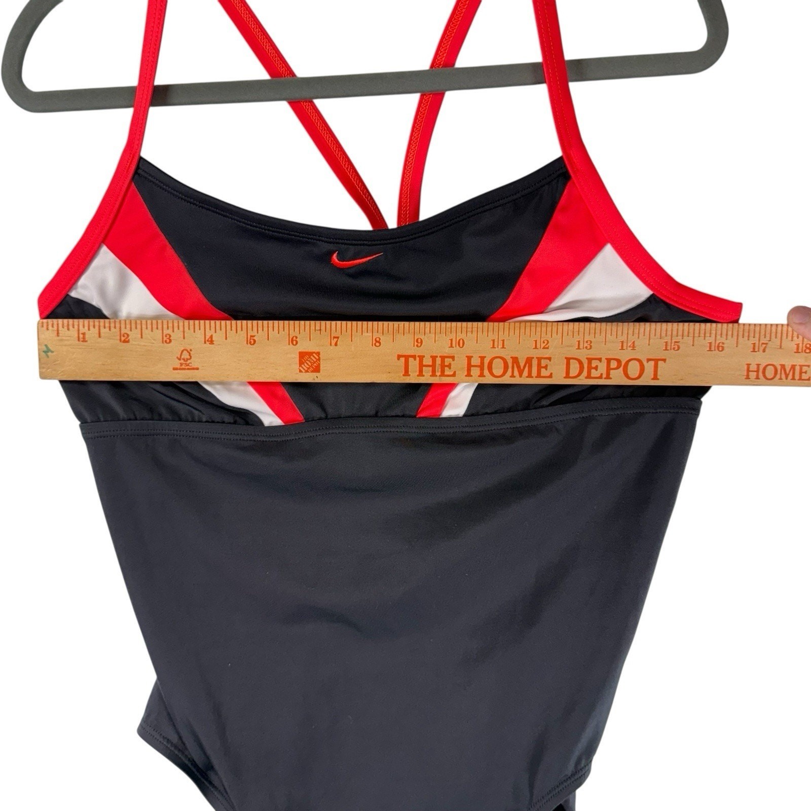 VTG Y2k Nike Colorblock SIZE MEDIUM One Piece Swimsuit Racerback Black Red Women