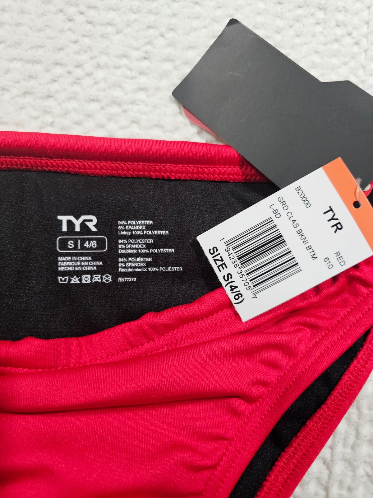 TYR Women’s Guard Durafast Elite Classic Bikini Bottom Red Small NWT UPF 50+