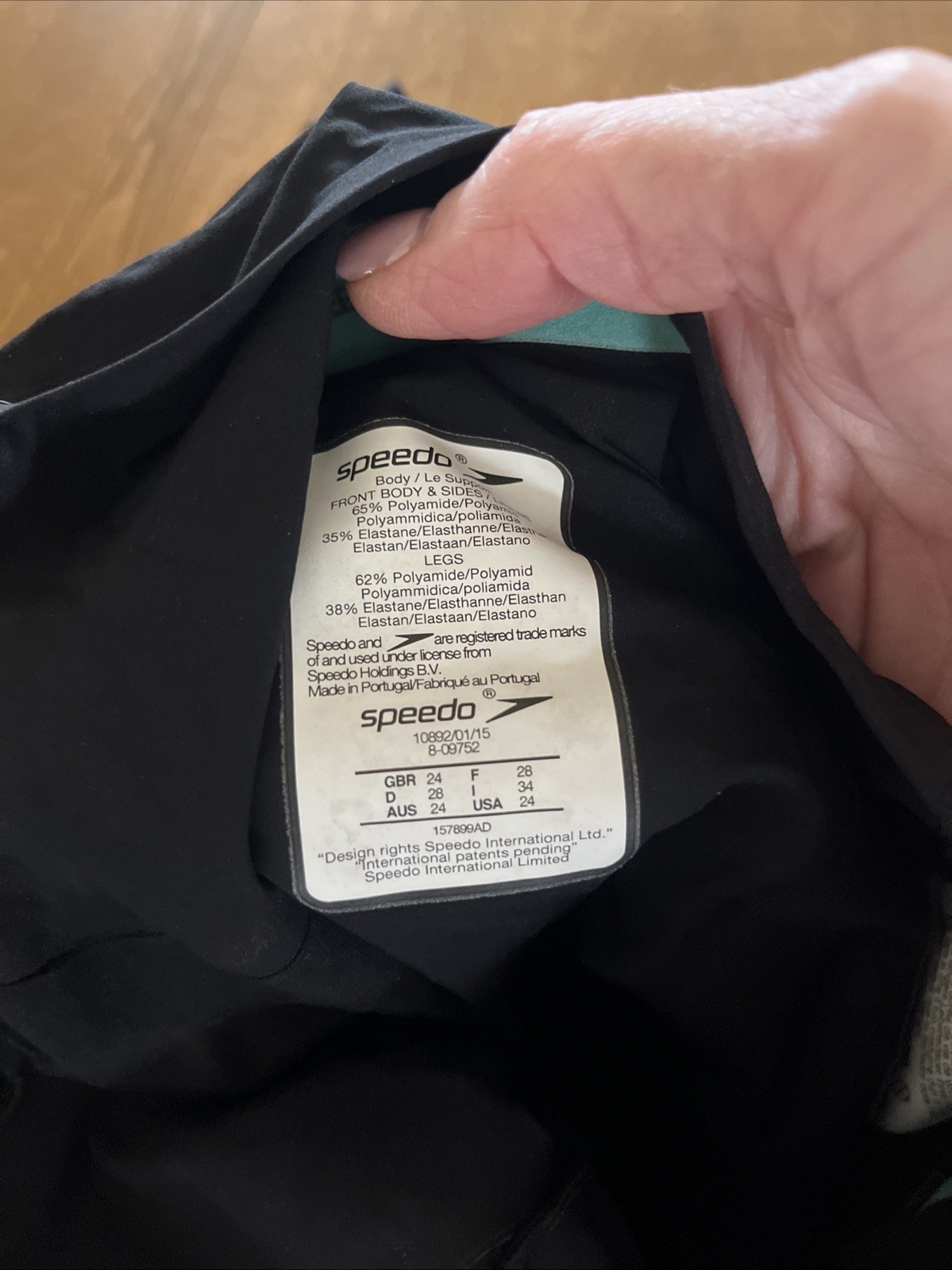 Speedo Fastskin LZR Pure Intent Black/Blue Open Back Kneeskin Women’s Size 24.