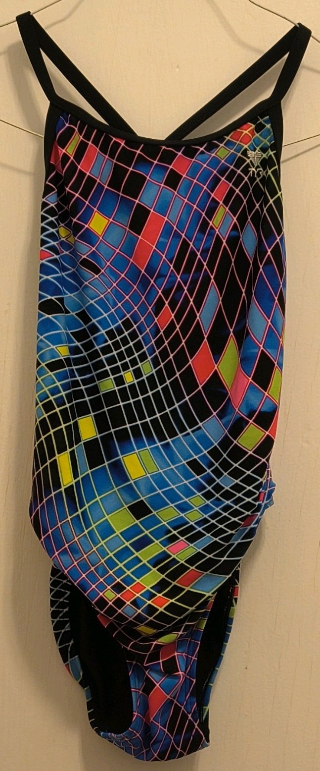 TYR Women’s One Piece Sport Swimwear Size L 94% Polyester 6% Spandex