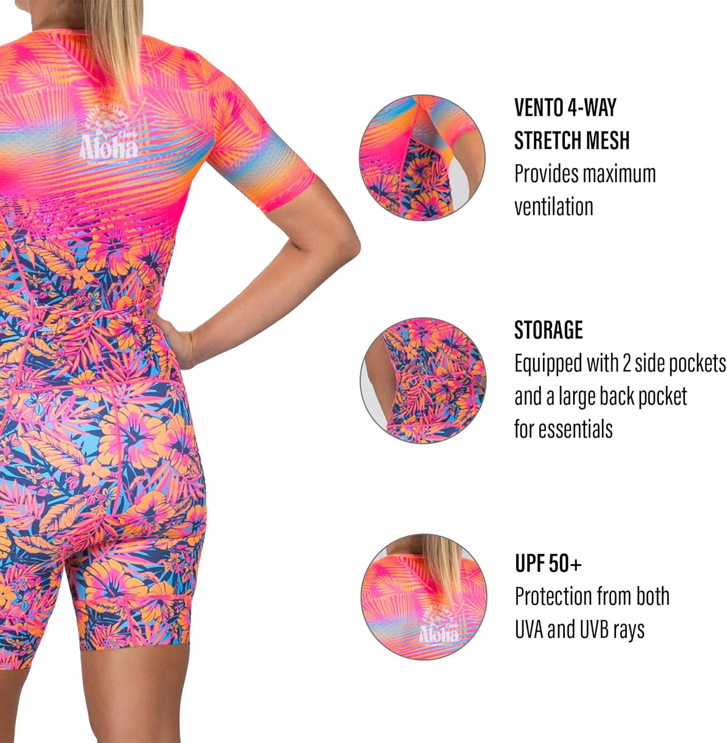 Women’S LTD Tri Aero Fz Racesuit, Short Sleeve Aerodynamic Cycle Race Swim Bike