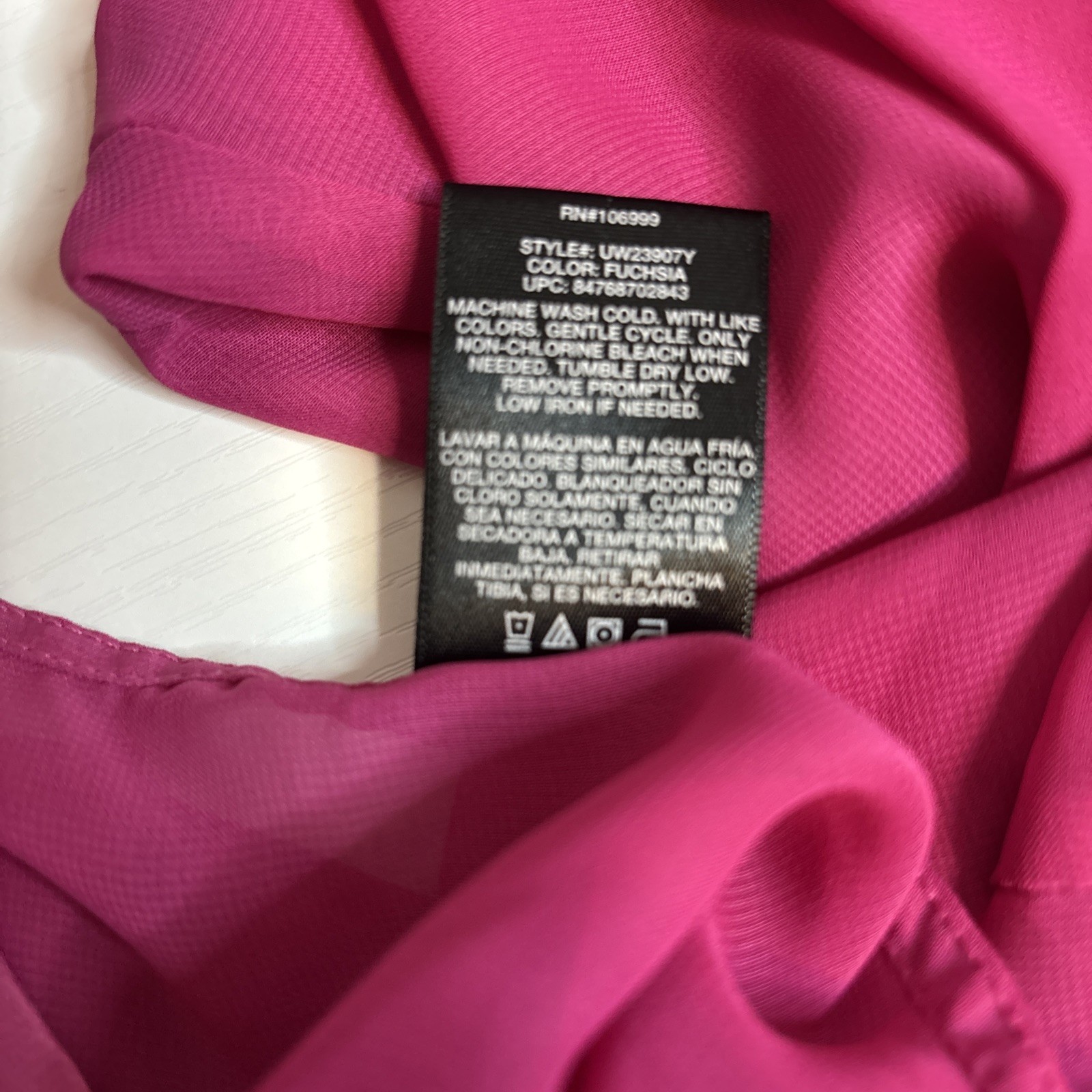 Catalina Fuchsia Swim Cover-Up Size 1X (16W) Preowned Polyester V Neck Sheet