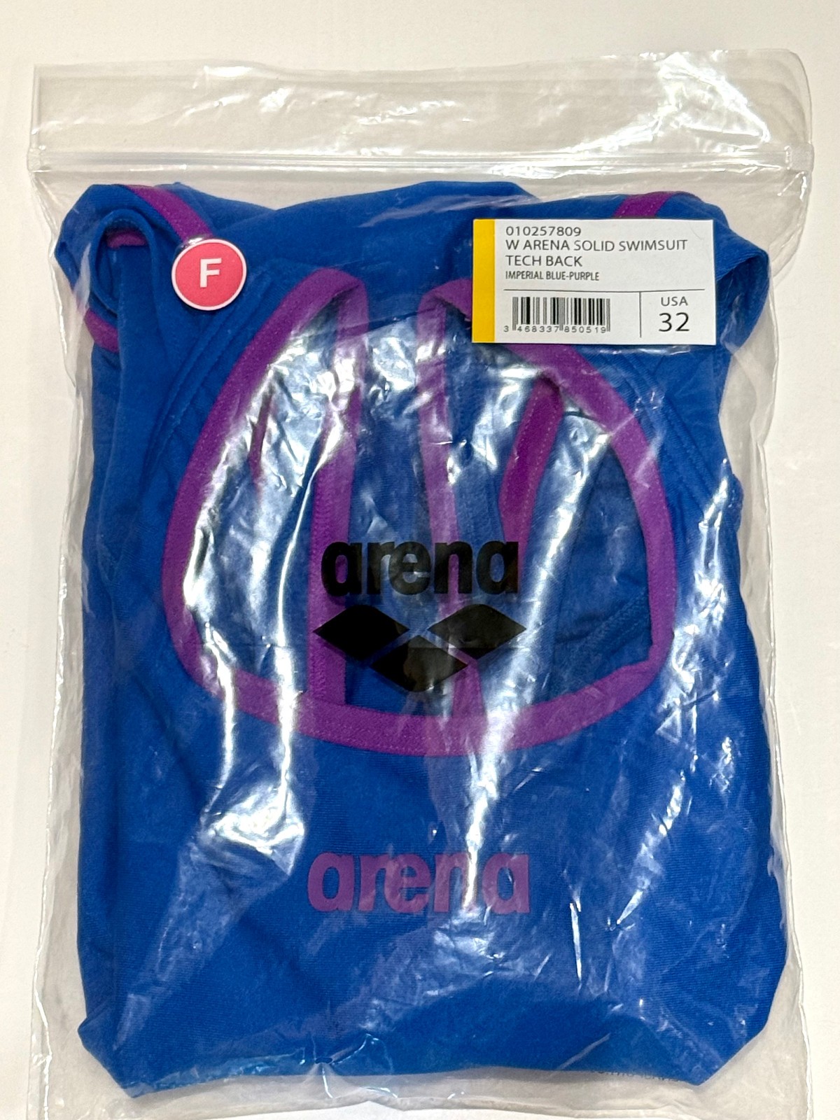 US 32 Arena Women’s Performance Hyperflow Solid Tech Back Swimsuit Imperial Blue