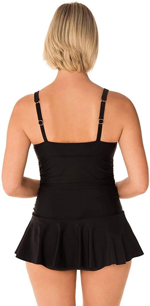 Penbrooke Swim Plus Size Solid Swimdress One Piece