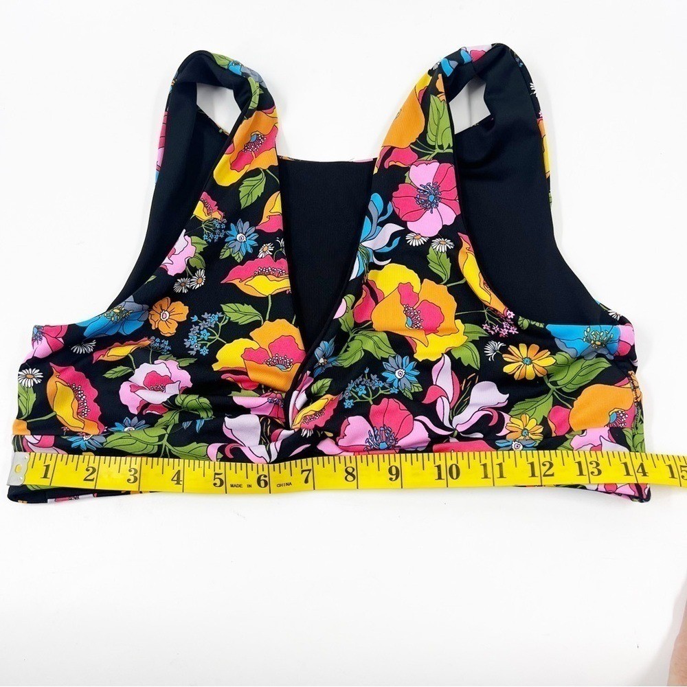 ✅ VICTORIA’S SECRET PINK MULTICOLOR FLORAL/BLACK SPORTS TOP OR SWIM TOP SIZE S