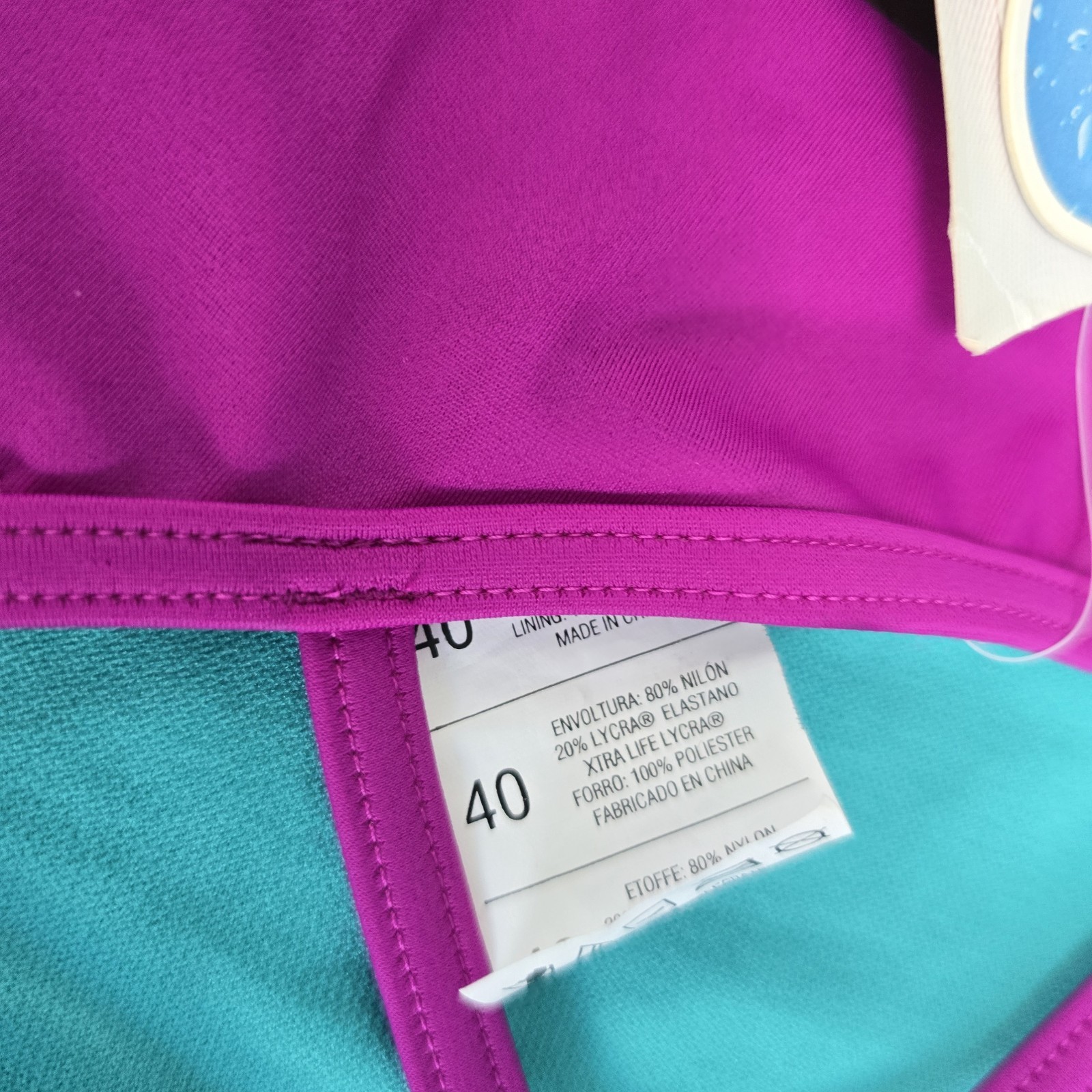 Sporti Solid Pink Thin Strap One Piece Swimsuit Lycra Xtra Life Sz 40 New