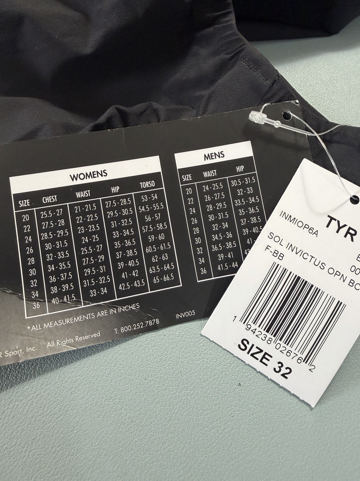 TYR Invictus Open Back Tech Suit Black Womens sz 32 New