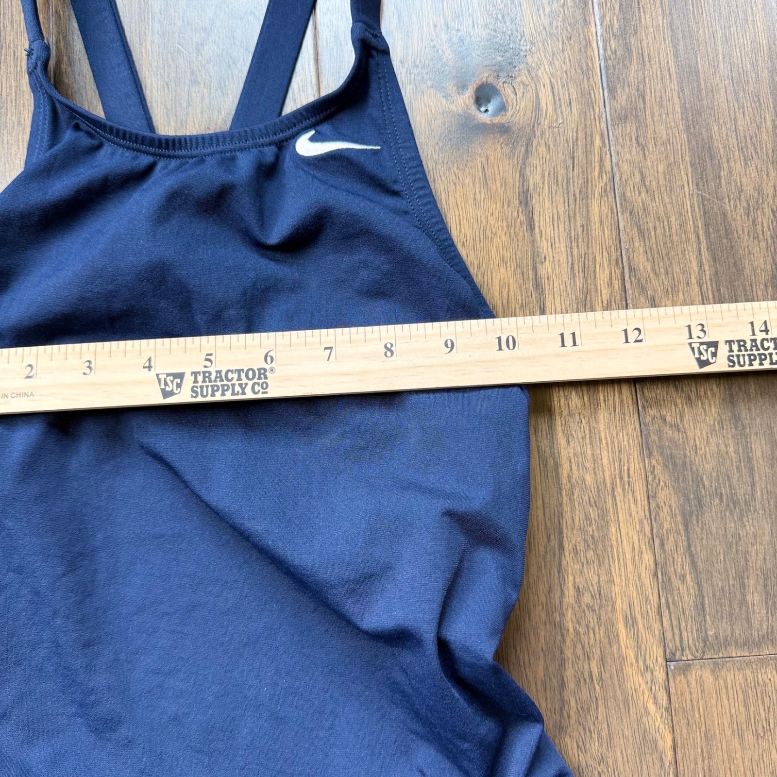 Nike One Piece Swimsuit Women 24 Navy EUC Racerback Athletic Training Sporty