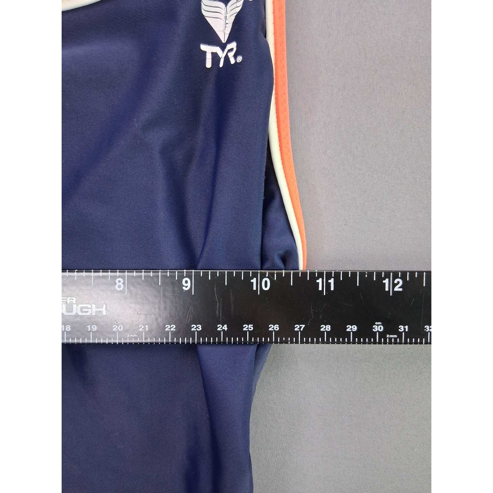 TYR One Piece Swimsuit Competitive Athletic Training Navy Orange Blue 24