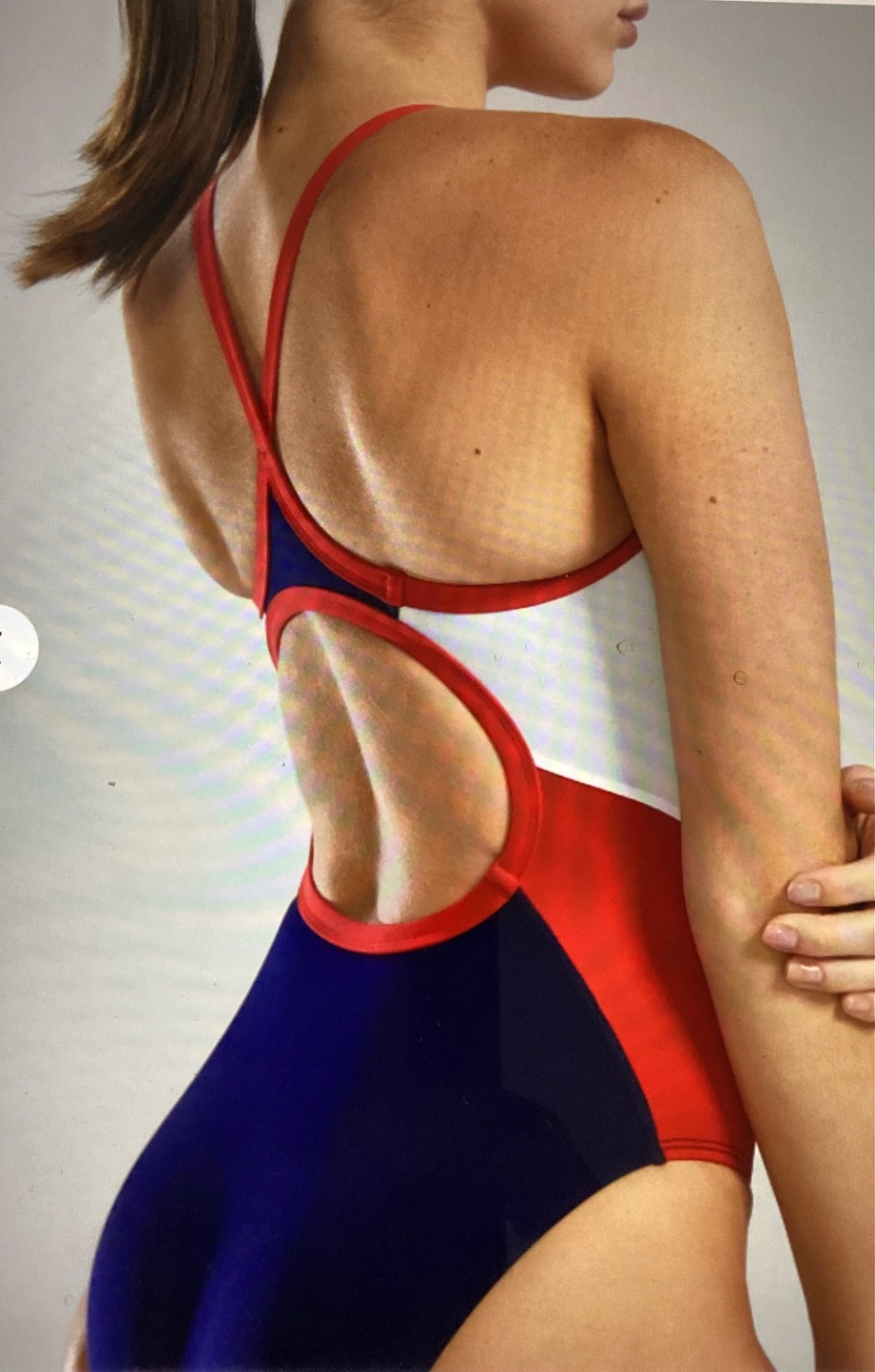 TYR Diamondfit Swimsuit Womens XL (38 ) Red / White Navy Blue Patriotic NWT