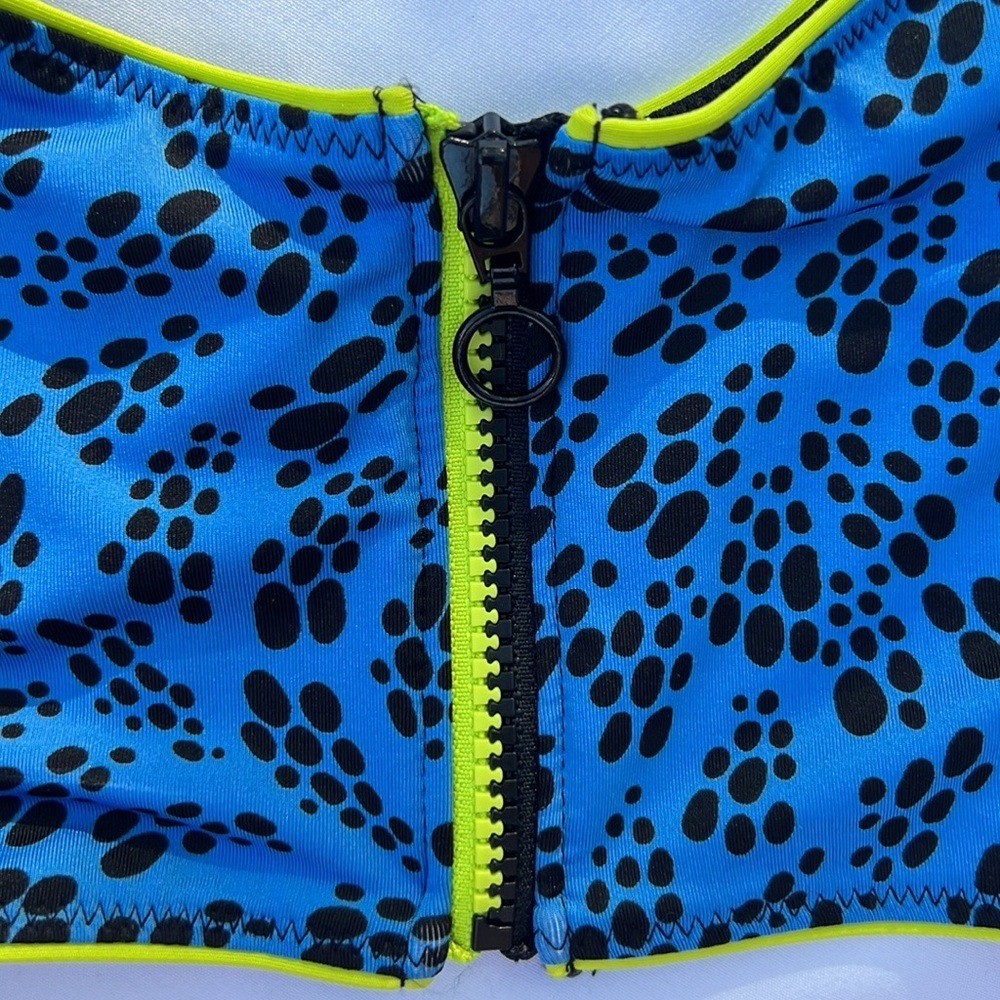 NWT Nike Women’s Swim Active Zip Top Blue Black Neon Green Medium Sporty