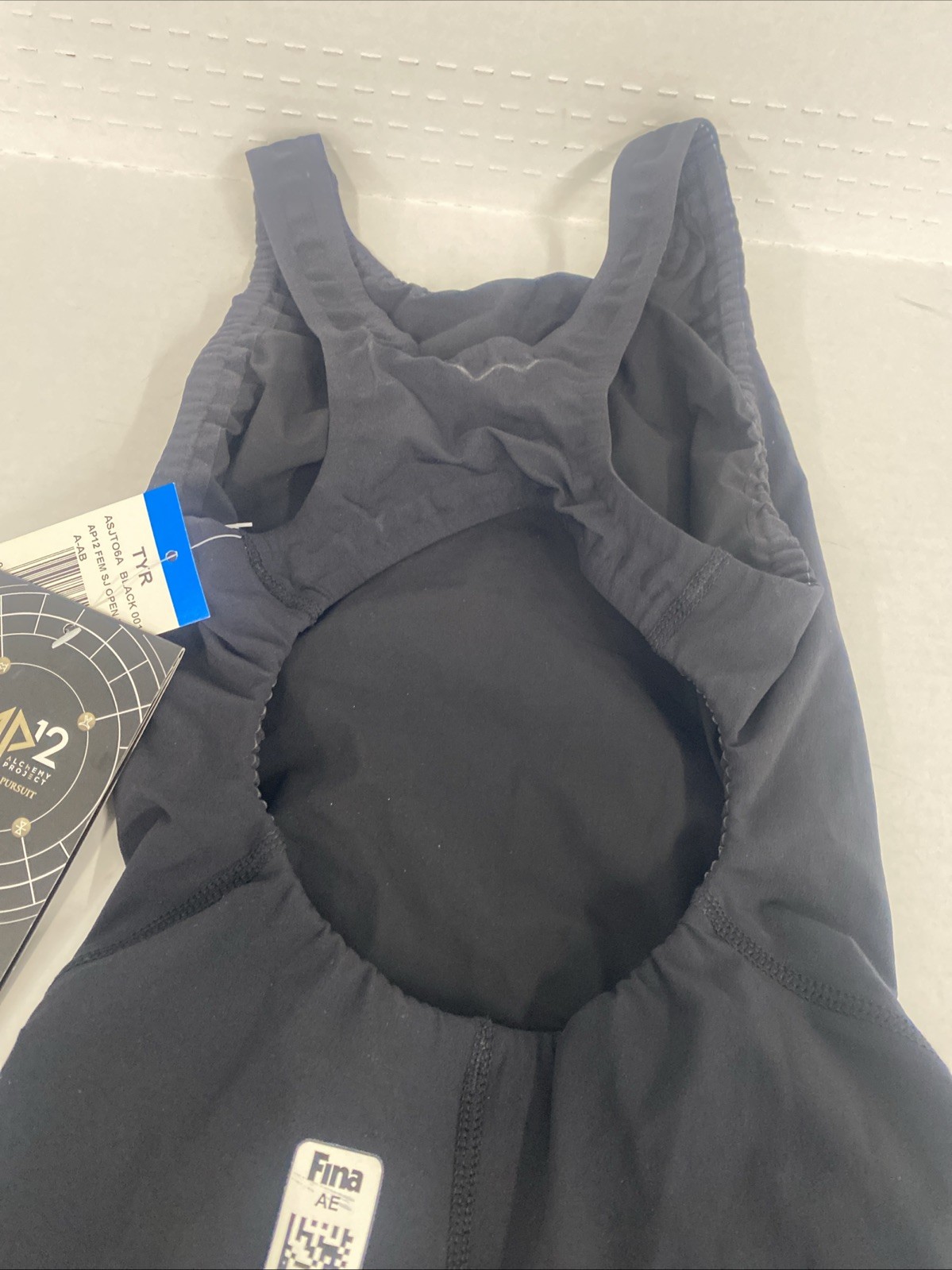 TYR competition swim suit ASJTO6A BLACK AP12 FEM SJ OPEN BK 30L NEW $320 B8