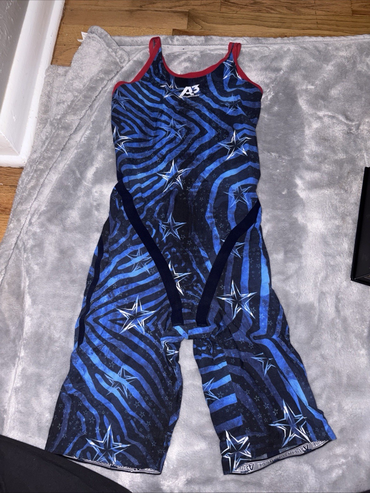 A3 Performance Phenom Powerback Competitive Racing Swimsuit Blue Size 28