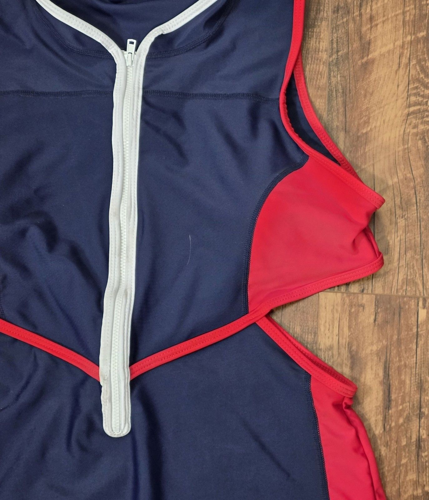 Duskii Inspired Women 2XL Bathing Swim Suit Navy Red Monokini One Piece Luxe