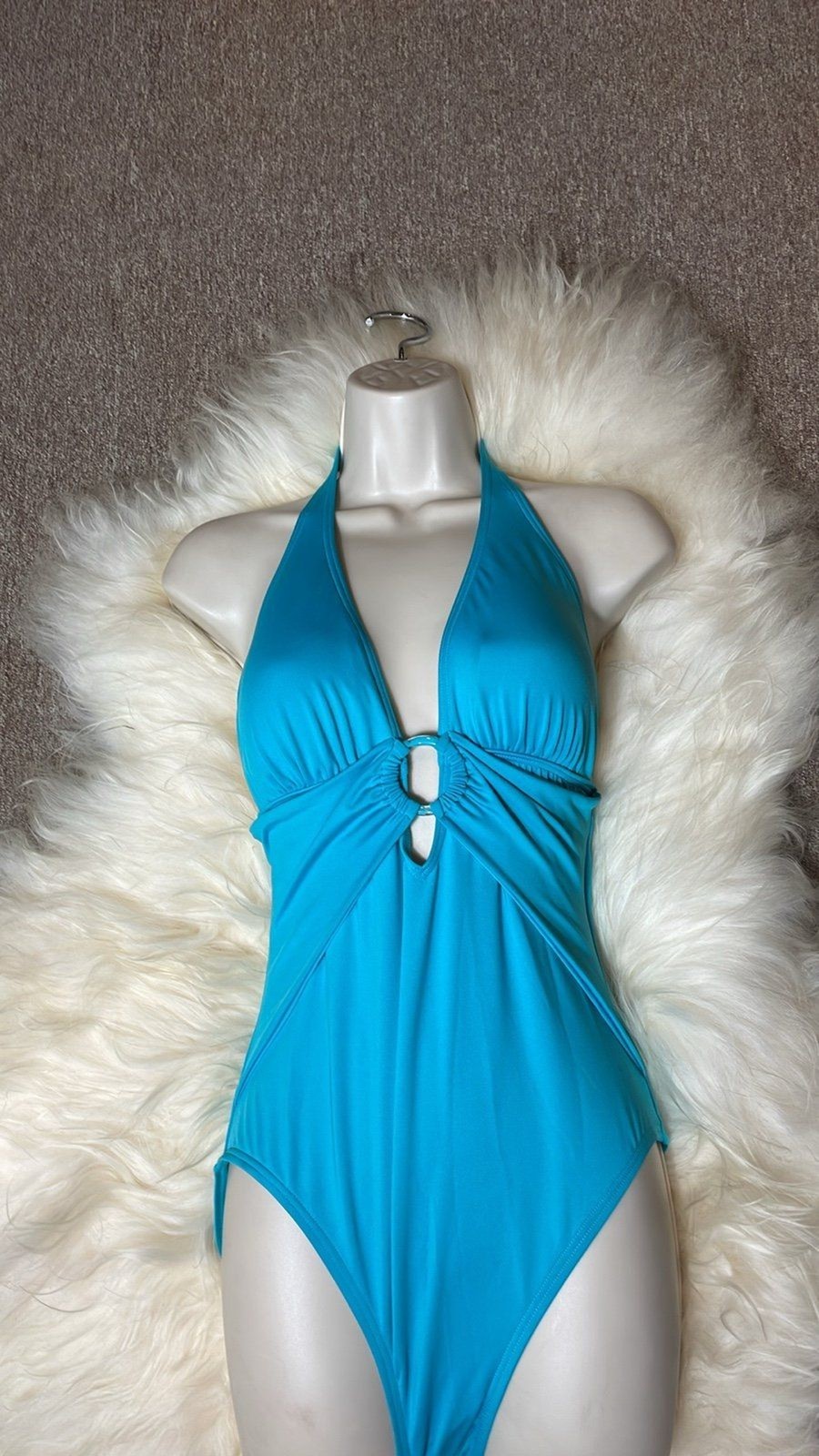 Carmen Marc Valvo Capri Blue One Piece Swimsuit NWT