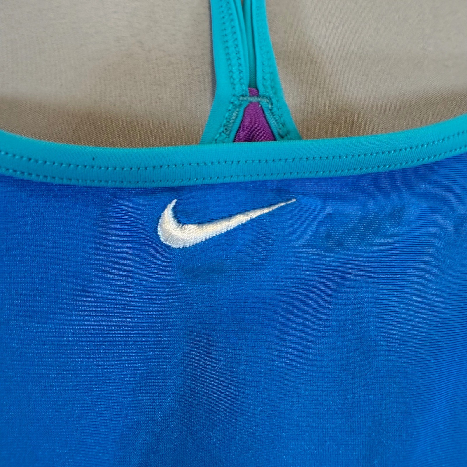 Nike Womens One Piece Swimsuit Y2K Vintage Style Retro Racerback Medium No Tag